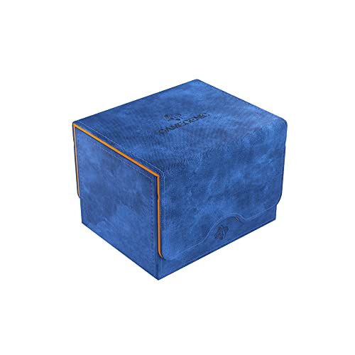 Sidekick 100+ XL Cabriolet Deckbox Exclusive Line | Seitenladungskarten-Aufbewahrungsbox | Hält 100 Doppelhüllen in extra dicken inneren Kartenhüllen | Blau/Orange | Hergestellt von Gamegenic