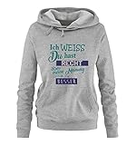 Comedy Shirts - Ich Weiss du hast Recht Aber Meine Meinung gefällt Mir Besser - Damen Hoodie - Grau/Türkis-Lila Gr. XL