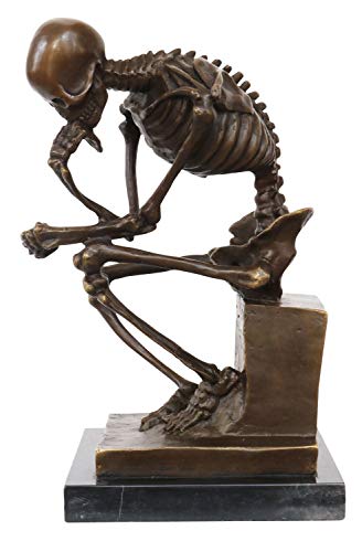 aubaho Bronze Skelett Denker Mann Bronzefigur Bronzeskulptur nach Rodin Skulptur Figur Replik Kopie