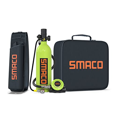 SMACO Mini Tauchflasche Sauerstoffflasche Taucherflasche Mini zum tauchen Mit 15 Bis 20 Minuten Tauchen Sauerstofftank Taucher Set Tauchausrüstung Tragbare 1L S400 PRO(10 Tage Lieferung)