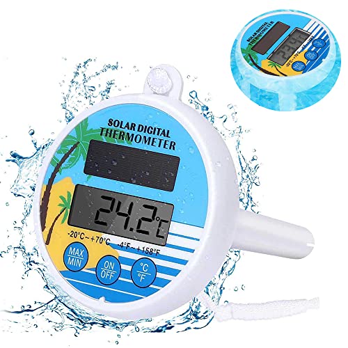 Schwimmbad-Thermometer,Schwimmendes Pool-Thermometer,Digitales Wassertemperaturmessgerät mit Schnur für Hot Tub Teich Bad Wasser Spa