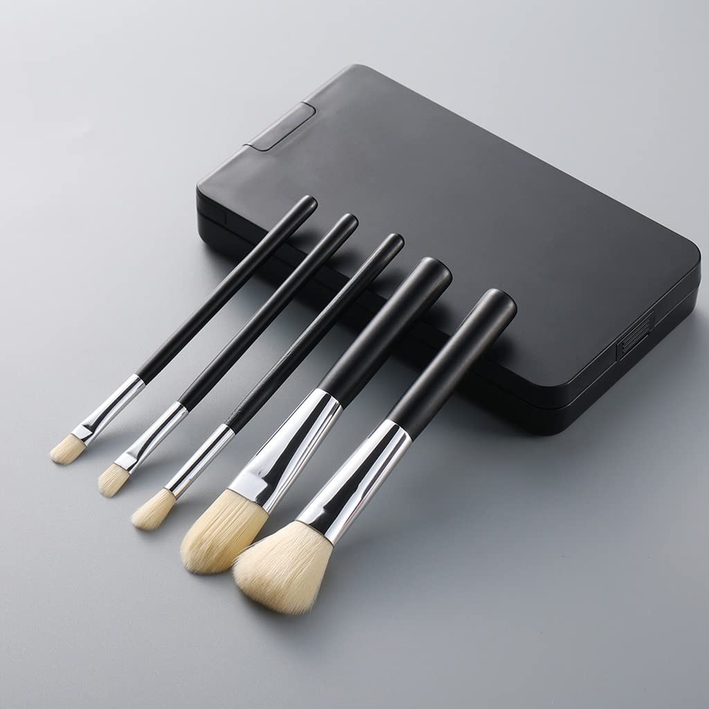 360° Rotation LED Reise Makeup Pinsel Set Folding Kosmetik HD Spiegel Portable Make Up Brush Box Beauty Tools
