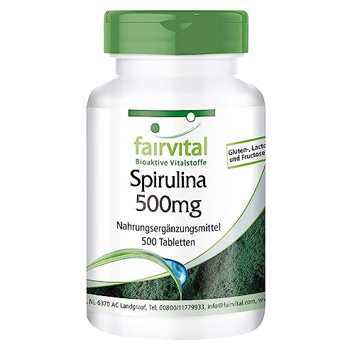 Spirulina Tabletten 500mg - HOCHDOSIERT - VEGAN - 500 Tabletten - Spirulina platensis - ohne Zusatzstoffe
