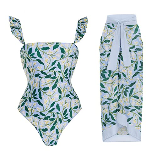 YIAGXIVG 2 Badeanzug-Outfits, Strandrock, Überzug für Damen, ärmellos, Bademode, Überzug, Sommer, Badeanzug, Sommer-Badeanzug