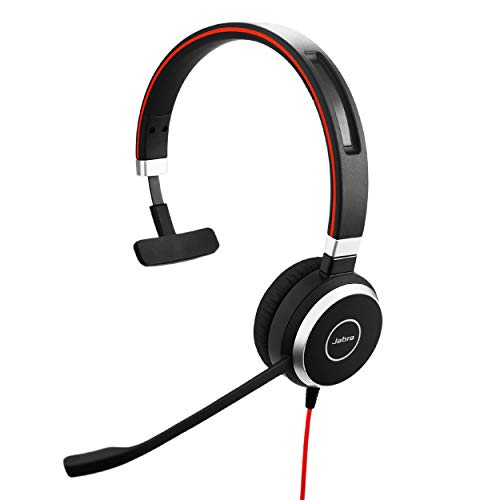Jabra Evolve 40 MS Mono-Kabel-Headset mit USB und Klinkenstecker für PC/Laptop/Smartphone/Tablet, Busylight, für Skype for Business