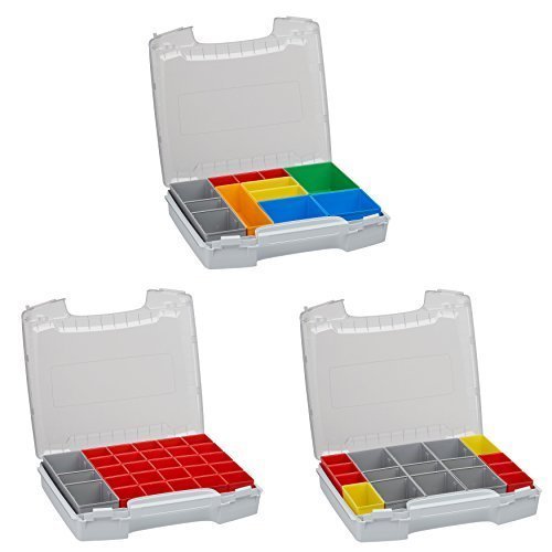 Werkzeug Koffer Set | Sortimo i BOX Set | i-BOXX 72 3er Set (grau) mit Insetboxen A3, H3 & I3 | Für i-BOXX RACK & LS-BOXX | Sortierbox Schrauben