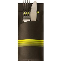 PAPSTAR Servietten-Tasche , Stripes, , schwarz / limone