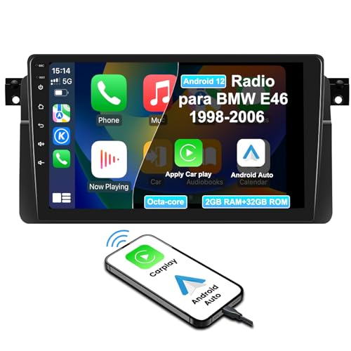 9 Zoll Android 10 Quad Core Autoradio Doppel Din Radio mit Navi für BMW E46 M3 Rover 75 MG ZT Sedan Unterstützung AHD Rückfahrkamera GPS Navi Radio Audio Video Bluetooth AM PM WIFI SWC DSP DAB+, 2+80G