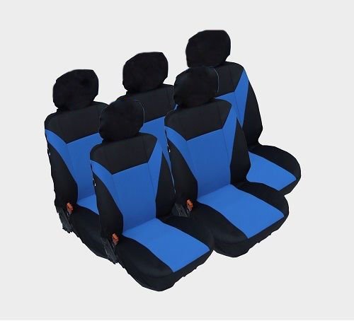 5x Sitze Auto Sitzbezug Sitzbezüge Schonbezüge Set Blau