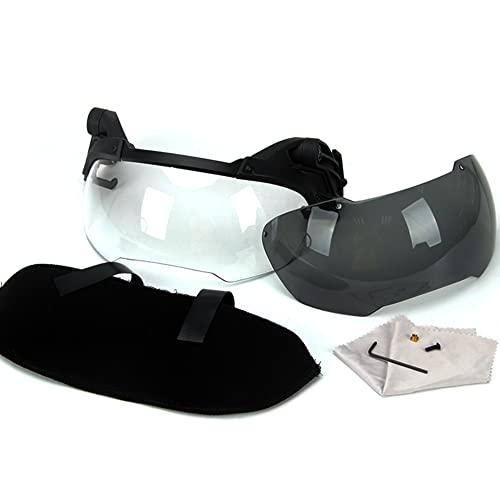 AQzxdc Fast-Helm Set, mit Stahl Maske und Verstellbarem Zweifarbigem Visier, Nylon-Helmüberzug, für Airsoft Paintball Jagd BBS,Goggles