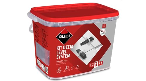 RUBI | Fliesennivelliersystem | 100 Nivellierkeile + 100 Kabelbinder 1,5 mm für Keramik zwischen 3 und 12 mm + 1 Fliesenzange | Delta Level System