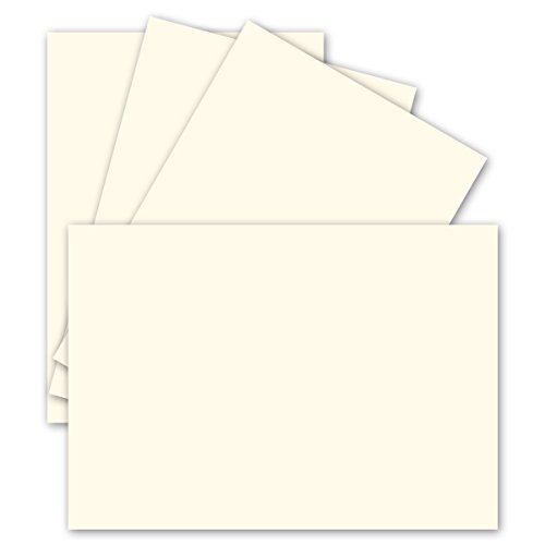200 Einzel-Karten DIN A6-10,5 x 14,8 cm - 240 g/m² - Naturweiß - Ton-Papier Qualität, Bastel-Karten - Bastelkarton - blanko Postkarten
