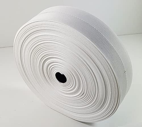 100 Meter Gurtband Bandbreite 50 mm, Bandfarbe weiß auf Rolle Polyester