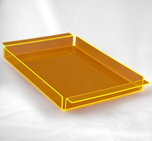 Hansen Tablett/Serviertablett/Servierplatte/Frühstückstablett/Tray aus orange-transparentem Acryl/Acrylglas - mittelgroß (410 x 260 x 30 mm)