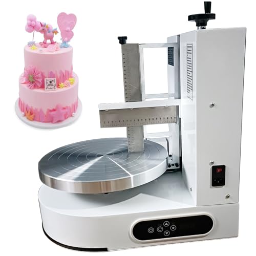 Qiang Kuchendekorations-Beschichtungsmaschine,Kuchen Glätter Richt Maschine,Kuchenbuttercreme-Verteilmaschine,Justierbarer Creme Glätter Kuchen Poliermittelpolierer,White-4-12in