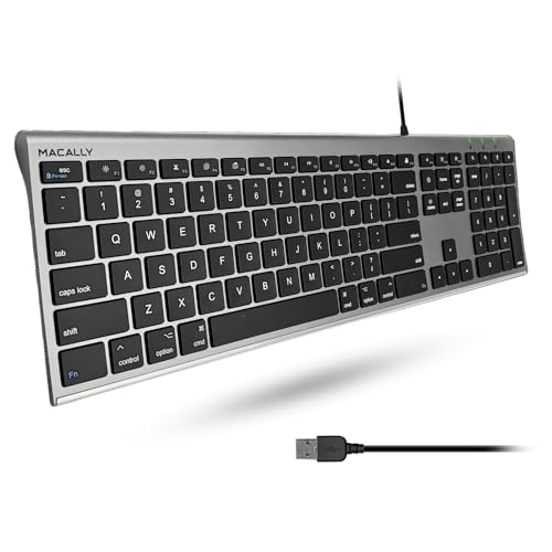 Macally Ultradünne USB-Tastatur für Apple Mac Pro grau (Space Grey)