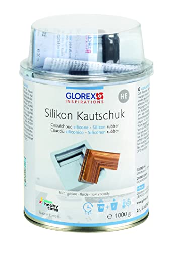 Glorex Silikon-Kautschuk HE 1 kg hochelastisch, Mehrere Elemente, Mehrfarbig, 15 x 10 x 10 cm
