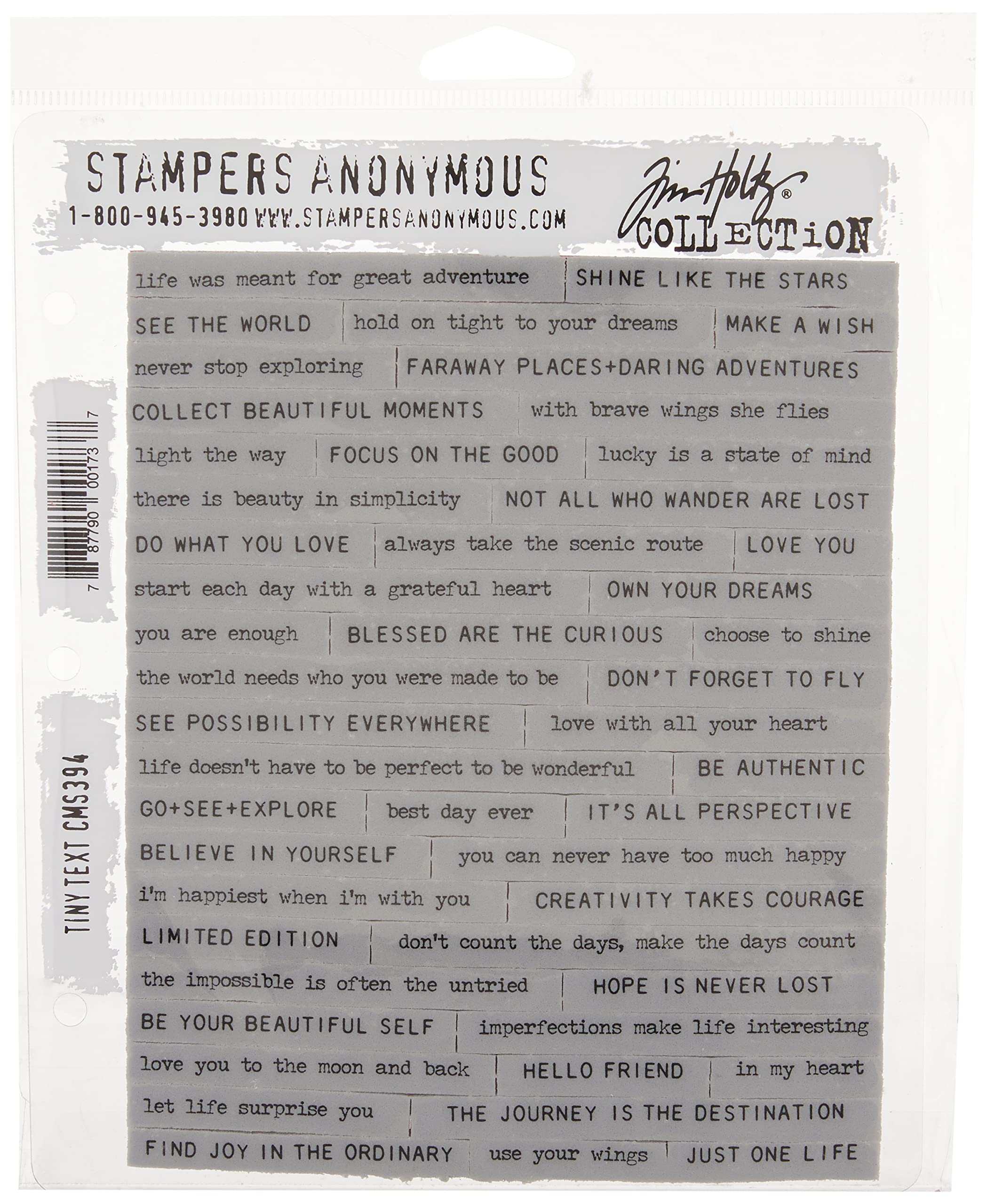 Stampers Anonymous_AGW Cling RBBR Stempel-Set, kleiner Text, Einheitsgröße