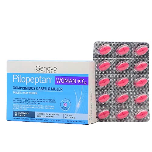 Pilopeptan Woman 5 Alfa R, Lebensmittelzusatz, Bremsen, Frauenhaarausfall, 60 Tabletten, Weiß