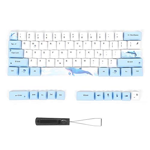 Hopcd Fünfgesichtige gefärbte Anime-Stil PBT mechanische Tastatur Ersatz Bouton Keycaps Set DIY Sublimation PBT Keycaps - 73PCS(Wal)