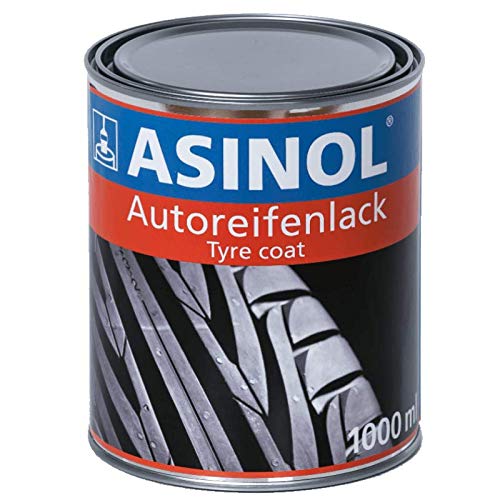 ASINOL Reifenlack schwarz 1000 ml Kunstharzlack Farbe Lack 1l Liter Dose