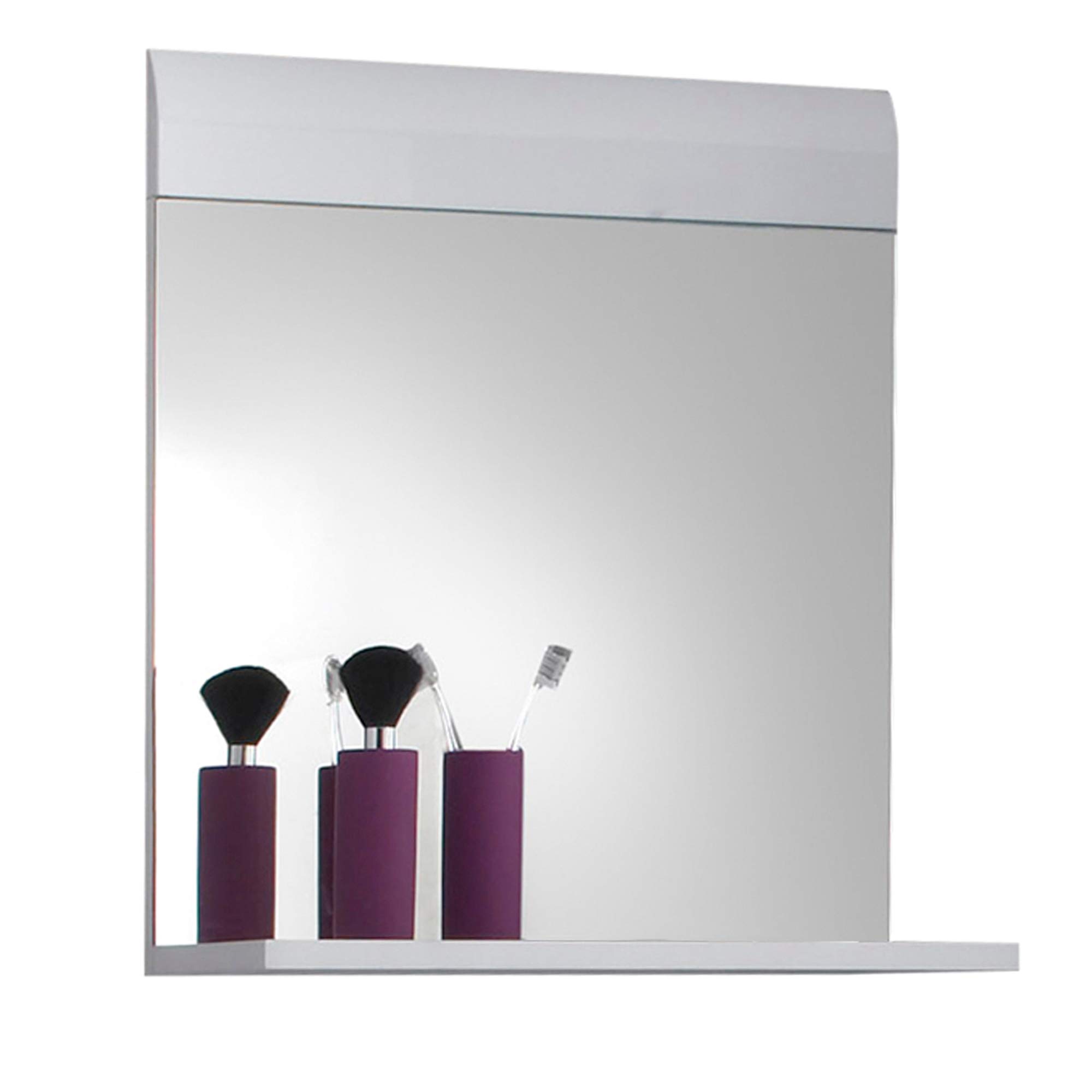 trendteam smart living - Wandspiegel Spiegel - Badezimmer - Skin - Aufbaumaß (BxHxT) 60 x 55 x 10 cm - Farbe Weiß Hochglanz - 111640101