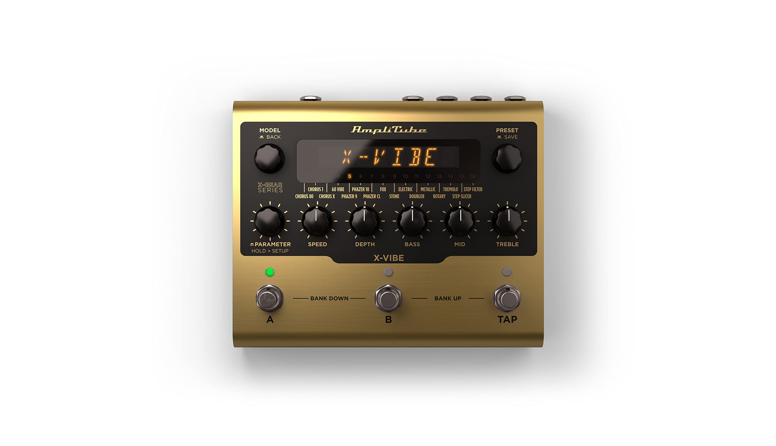 IK Multimedia AmpliTube X-VIBE Modulationspedal: Chorus, Flanger, Phaser, Rotary und mehr in einem Pedal - X-GEAR