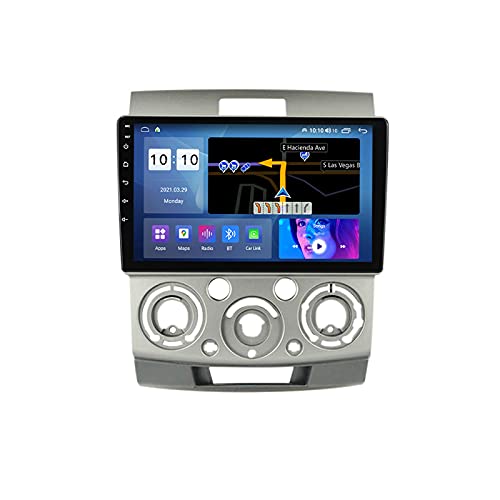 ADMLZQQ 2 DIN Autoradio Mit Mirrorlink Für Ford Ranger 2006-2011,Bluetooth Multimedia Car Player,9'' Touchscreen Bildschirm,AM/FM,Rückfahrkamera,Lenkradsteuerung,7 Taste Farben,Carplay,M200s