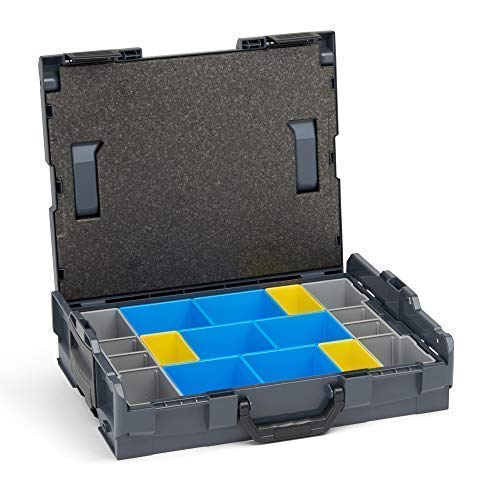 Bosch Sortimo Werkzeugkoffer-Set • L-Boxx 102 anthrazit • bestückt mit Ordnungssystem Insetboxen-Set BC3