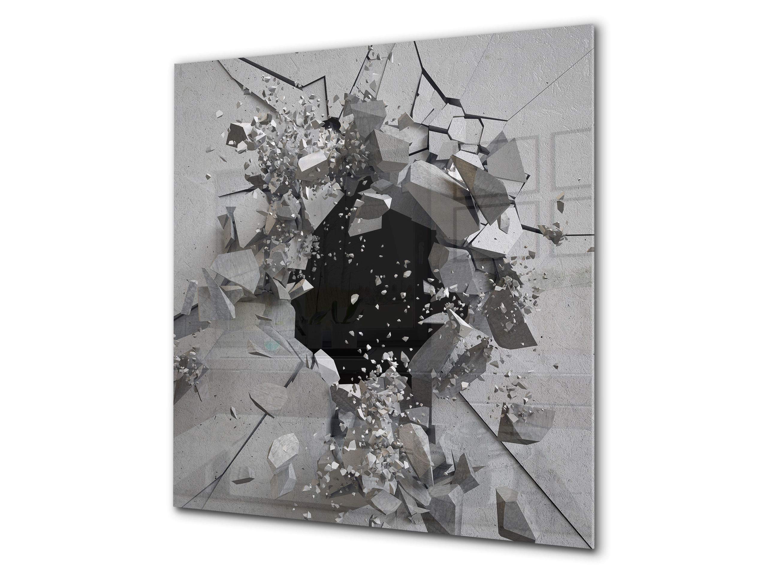 Concept Crystal Gehärtete Glasrückwand – Glasrückwand mit aufgedrucktem kunstvollen Design BS13 Verschiedenes: Hole In The Wall