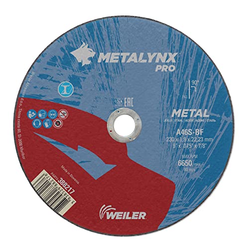 Weiler Metalynx PRO Metall F41 230X1,9X22,23 Winkelschleifer - Trennscheibe zum Schneiden von Stahl | Packung mit 25stk