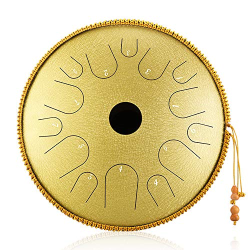 LHMYGHFDP Steel Tongue Drum 14 Zoll 14 Ton Trommel Handheld Tank Drum Percussion Instrument Yoga Meditation Anfänger,A#