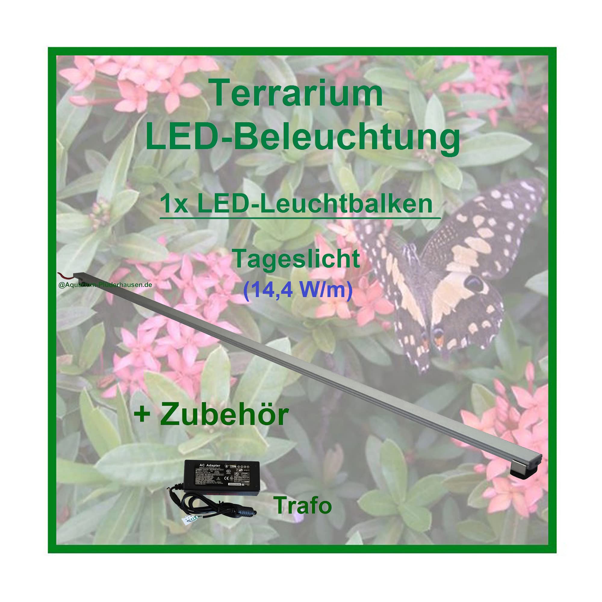 Regenwald Terrarium, Set1: 1x LED-Beleuchtung 80 cm + Zubehör, LED Leuchtbalken,LED Tropen Pflanzenlicht