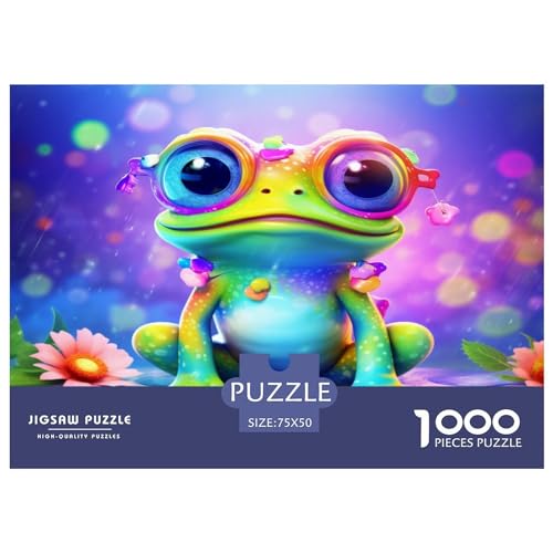 Cool and Colorful Frogs 1000 Teile Erwachsene Puzzles Educational Game Geburtstag Home Decor Family Challenging Games Stress Relief 1000pcs (75x50cm)