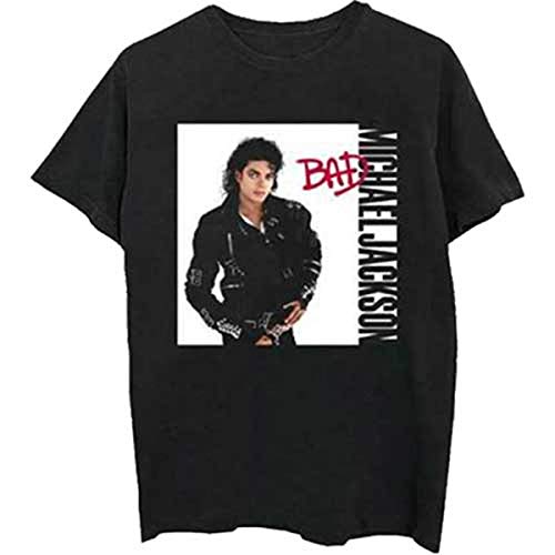 Rockoff Trade Herren Michael Jackson Bad T-Shirt, Schwarz (Black Black), Medium
