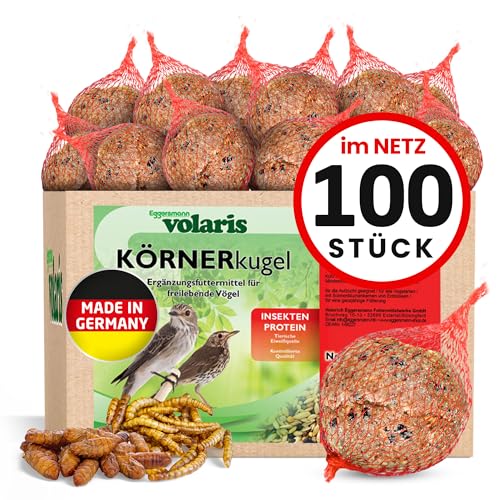 Eggersmann volaris 100 Stück Meisenknödel Protein mit Netz 9 kg | Körnerkugel für Wildvögel |Nährstoffreiches Ganzahresfutter für alle Vogelarten