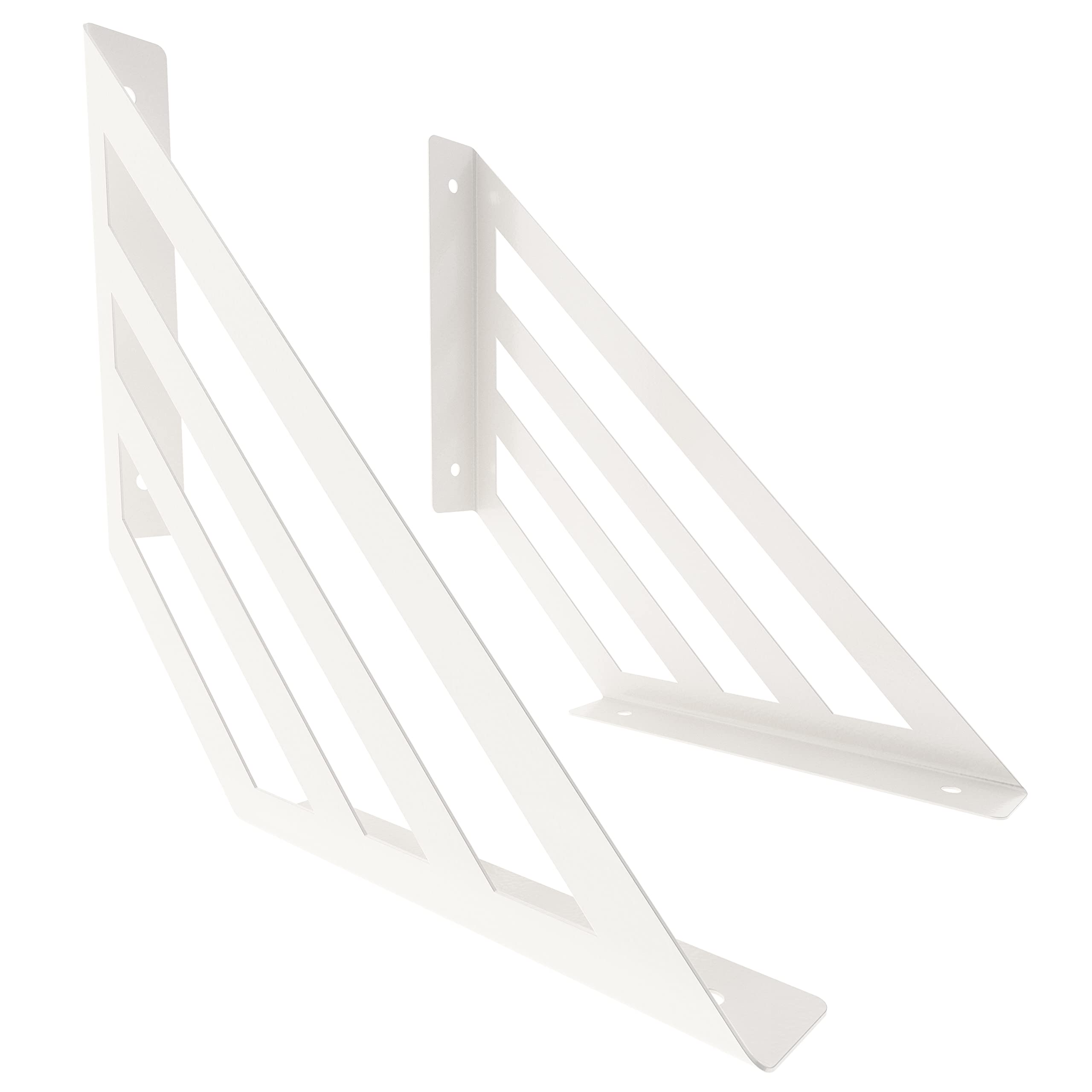2 x sossai® Design Regalträger Truss | Regalwinkel | Wandhalterung für Regalbrett | Größe: 250 x 250 mm | Farbe: Weiß | Material: Stahl