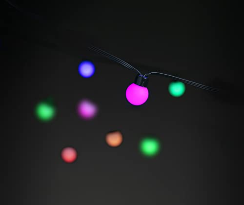 Lite Bulb Moments Smart Outdoor Light Chain | Weihnachtsbeleuchtung | 10m, 50 x Globe 3cm | Wasserfeste Lichterkette IP65 | Smart Home, app-gesteuert | +16 Mio Farben | dynamische Szenen | Musik-Sync