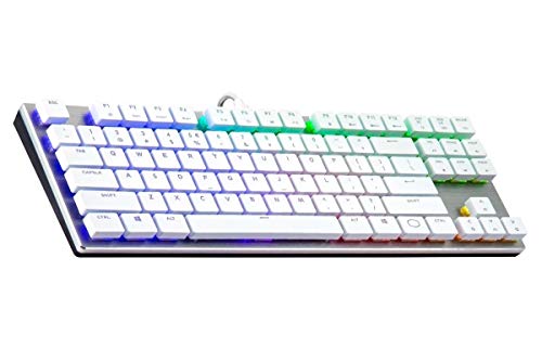 Cooler Master SK-630-SKLR1-US, Weiß, Limitierte Auflage, Tenkeyless, mechanische Tastatur mit Cherry MX Low Profile RGB Switches in gebürstetem Aluminium Design, weißes Layout (SK-630-SKLR1-US)