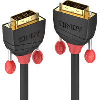 Lindy Black Line - DVI-Kabel - Single Link - DVI-D (M) bis DVI-D (M) - 10 m - rund, Daumenschrauben, 1080p-Unterstützung - Schwarz