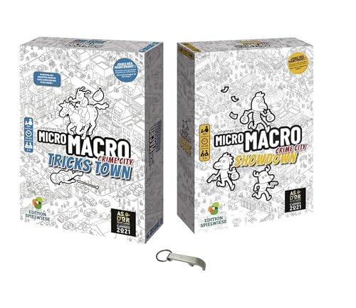 Set auf Französisch Micro Makro Full House + Tricks Town + 1 Flaschenöffner Blumie (Full House + Tricks Town)