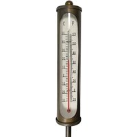 Gartenthermometer Vintage Eisen Braun Thermometer mit Erdspieß 115cm