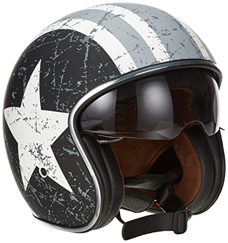 Origine helmets 202537028101803 Sprint Rebel Star Open Face Helme, White -Grey, S