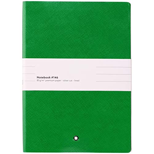 Montblanc Notebook 116518 Fine Stationery #146 – Liniertes Notizbuch aus Leder mit Softcover in DIN A5 – Farbe: Green – 192 Seiten