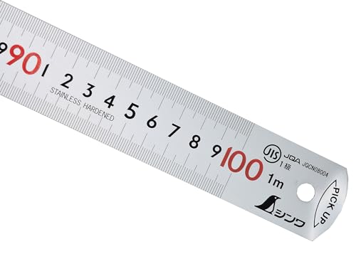 FAMEX 12526 Shinwa Lineal aus Edelstahl 100 cm - Stahllineal Metalllineal - 13140