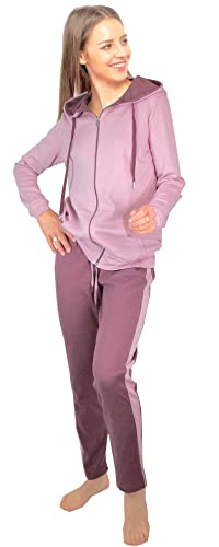 Consult-Tex Damen Pyjama Freizeitanzug Hausanzug Homewear Suit Jogginganzug Pyjama Baumwolle/PE Reißverschluß DW103 (as3, Numeric, Numeric_44, Numeric_46, Regular, Regular)