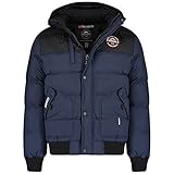 Geographical Norway Herren Winterjacke Steppjacke Jacke Bomberjacke warm gefüttert, Farbe:Navy, Größe:L