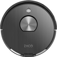ZACO A10 Saugroboter mit Wischfunktion, 360° Lasernavigation, App, Alexa & Google Home Steuerung, Mapping, No-Go-Zonen, Timer, für Hartböden & Teppich, bis zu 2 Std saugen oder wischen, grau
