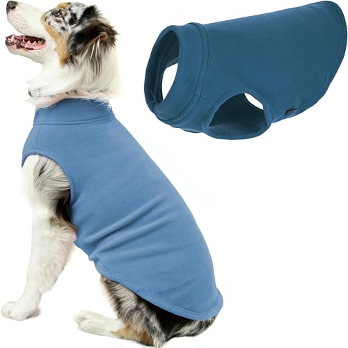 Gooby - Stretch Fleece Vest, Pullover Fleece Vest Jacket Sweater for Dogs, Steel Blue, 5X-Large