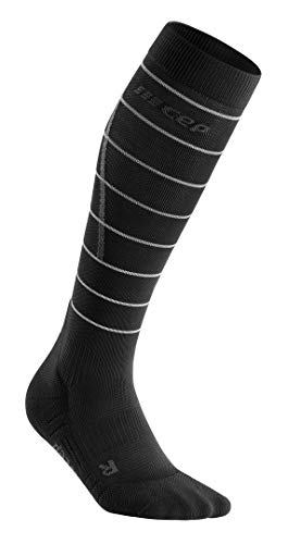 CEP – Reflective Compression Socks für Damen | Reflektierende Laufsocken in schwarz | Größe III